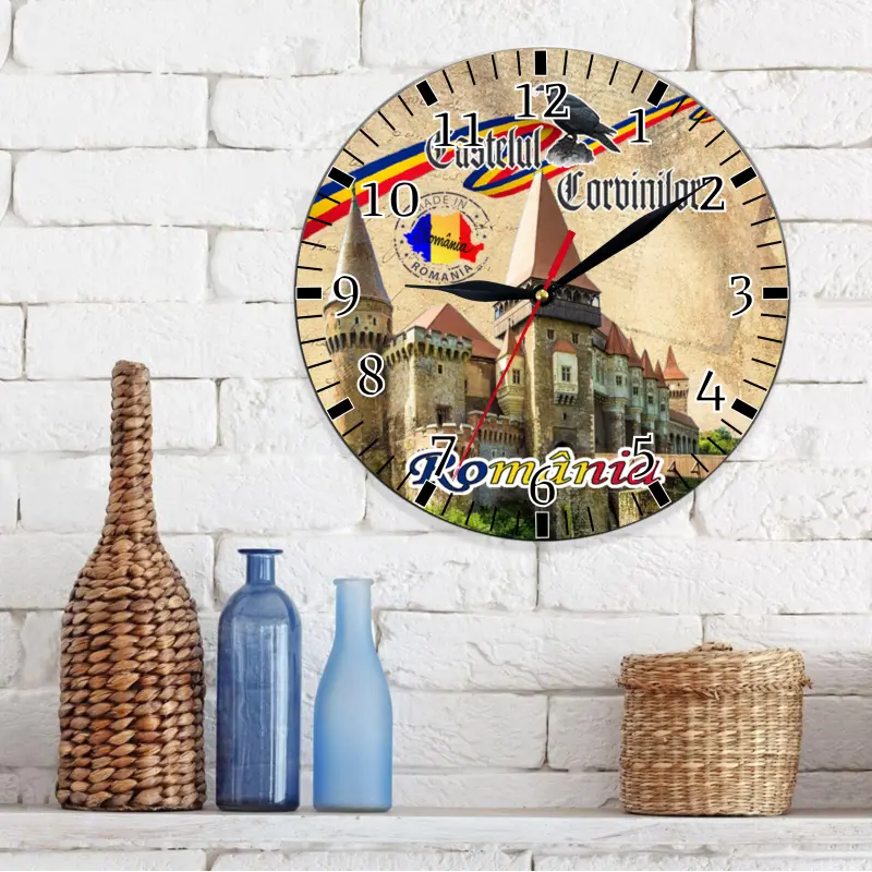 Castelul corvinilor hunedoara, ceas lemn de perete, model 43